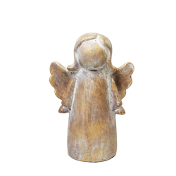 Anioł Figurka ceramiczna betonowa Rustykalny Złoty 25cm